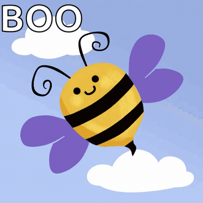 Bee With Purple Wings Flying Boo GIF