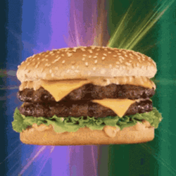 Beefy Burger With Shining Effects GIF