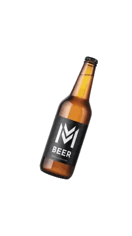 Beer Bottle With M Label Sticker