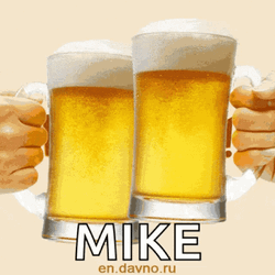 Beer Mugs Cheers Happy Birthday Mike Greeting GIF