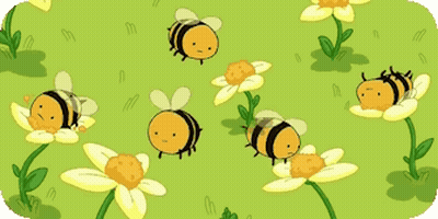 Bees Flying Around Flowers GIF
