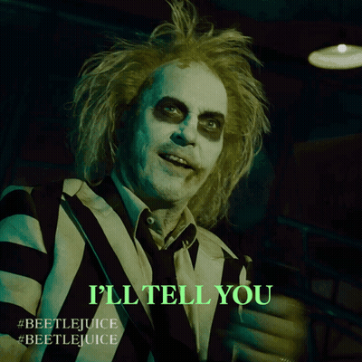 Beetlejuice Poster Man In Striped Suit And Tie GIF