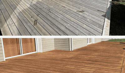 Before And After Wooden Deck On House GIF