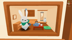 Beige Minimalist Bunny Home Sweet Home GIF