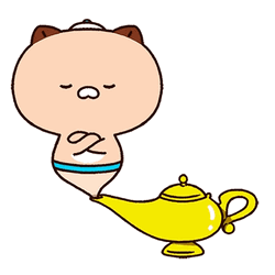 Beige Racoon Cartoon Genie GIF