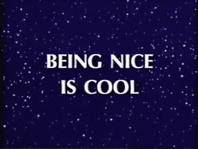 Being Nice Is Cool Poster On Purple Background GIF