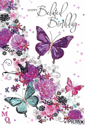 Belated Happy Birthday Butterflies GIF