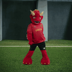 Belgium Red Mascot Dancing