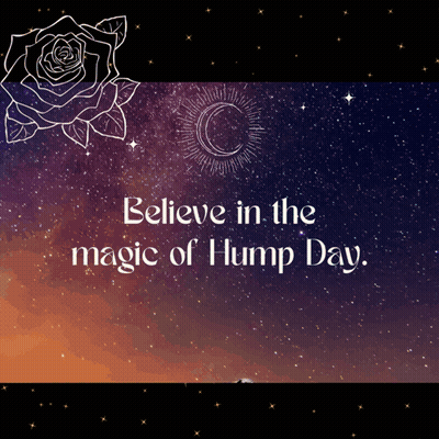 Believe In The Magic Of Hump Day Poster With Rose And Crescent Moon GIF