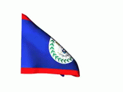 Belize Flag Waving Rapidly
