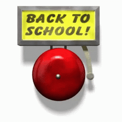 Bell With Sign Saying Back To School GIF