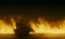 Bellatrix Lestrange Escapes Burning Field GIF