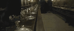 Bellatrix Lestrange Running On Hogwart's Table GIF