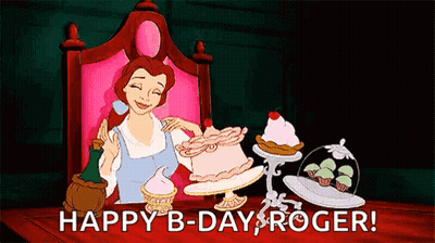 Belle From Beauty And The Beast Holding Cake In Chair GIF