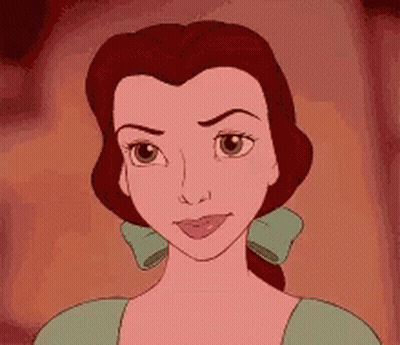 Belle In Green Dress And Bow Earrings GIF