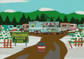 Bellocreek Trailer Park Is Shown In This Cartoon GIF