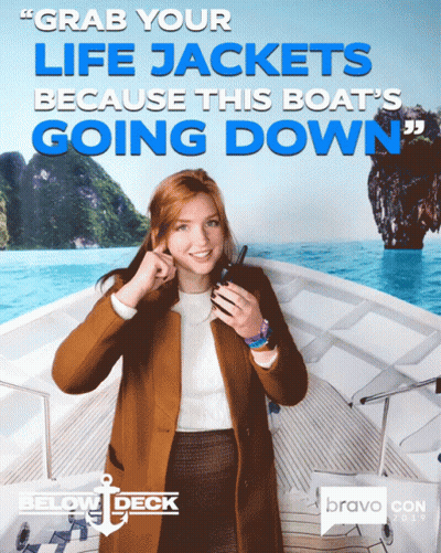 Below Deck Poster Woman On Boat GIF