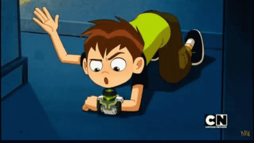 Ben 10 Cartoon Character Crawling GIF