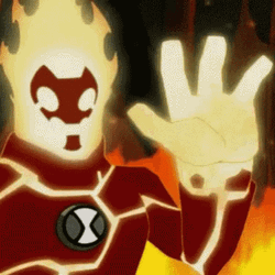 Ben 10 Heatblast Waving His Hand GIF