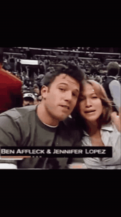 Ben Affleck And Jennifer Lopez Are Posing For A Photo GIF