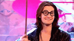 Ben Barnes Awkwardly Waving Baton GIF