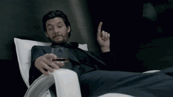 Ben Barnes Relaxing On Bench GIF