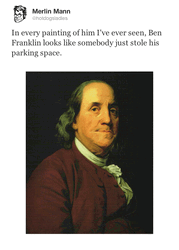 Ben Franklin Not Impressed Painting Portraits  GIF