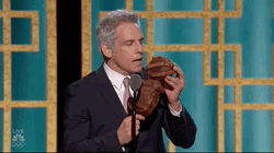 Ben Stiller Eating Golden Globes  GIF