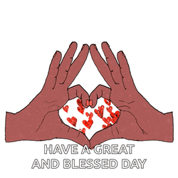 Bendecido Dia Finger Heart Animation GIF