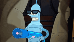 Bender With Weapon GIF | GIFDB.com