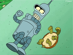 Bender And Turtle Rolling Futurama
