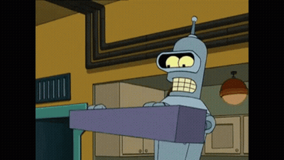 Bender From Futurama Holding Purple Box GIF