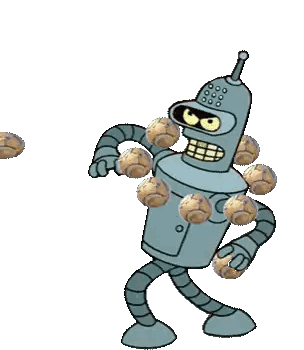 Bender From Futurama Is Dancing With Soccer Balls Sticker