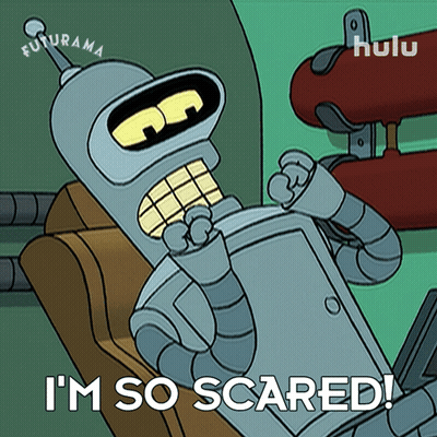 Bender From Futurama Saying I'm So Scared GIF