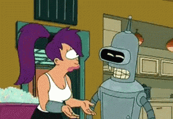 Bender Futurama And Leela  GIF