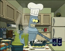 Bender Futurama Cooking Salty Food GIF