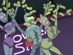 Bender Futurama Raining Money