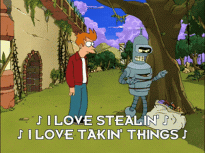 Bender Standing Next To Man In Red Jacket GIF