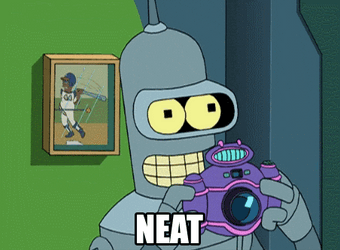 Bender Using New Camera For Neat Photos GIF