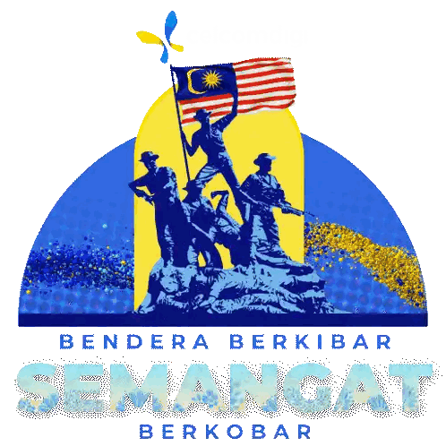 Bendera Berkibar Semangat Berkobar Poster Sticker