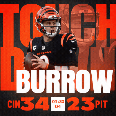 Bengals Burrow Holding Football GIF