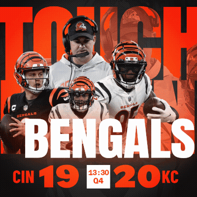Bengals Football Coach And Three Players GIF
