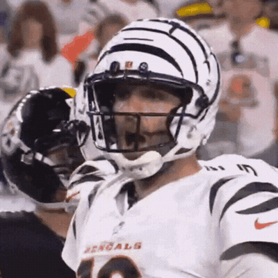 Bengals Football Player In Helmet And Jersey GIF