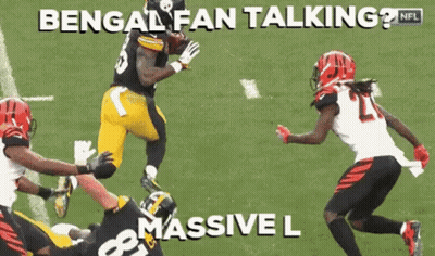 Bengals Football Player In White Jersey And Black Helmet GIF