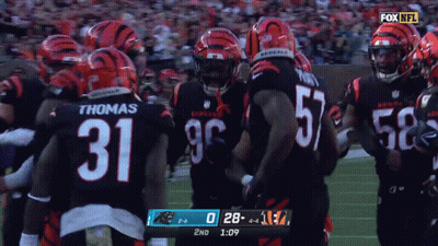 Bengals Football Players Huddle On Field GIF