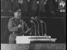 Benito Mussolini Dramatically Delivering Speech