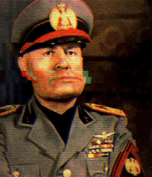 Benito Mussolini Glitching Colored Photo
