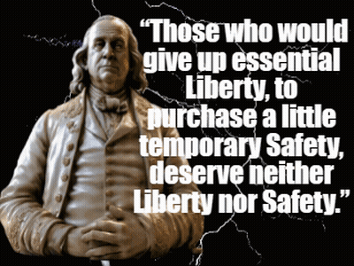 Benjamin Franklin Statue With Those Who Would Give Up Essential Liberty