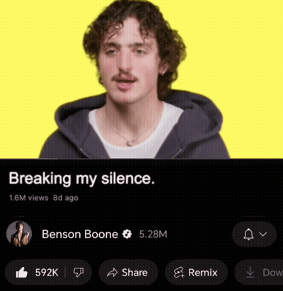 Benson Boone Facebook Page Screenshot GIF