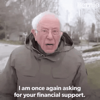 Bernie Sanders Asking For Financial Support GIF